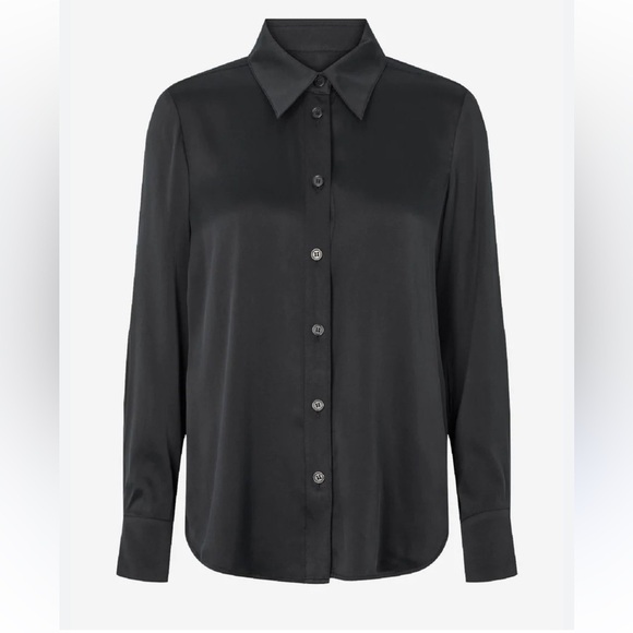 Sand Copenhagen Black Silk blend button down shirt - Picture 1 of 7